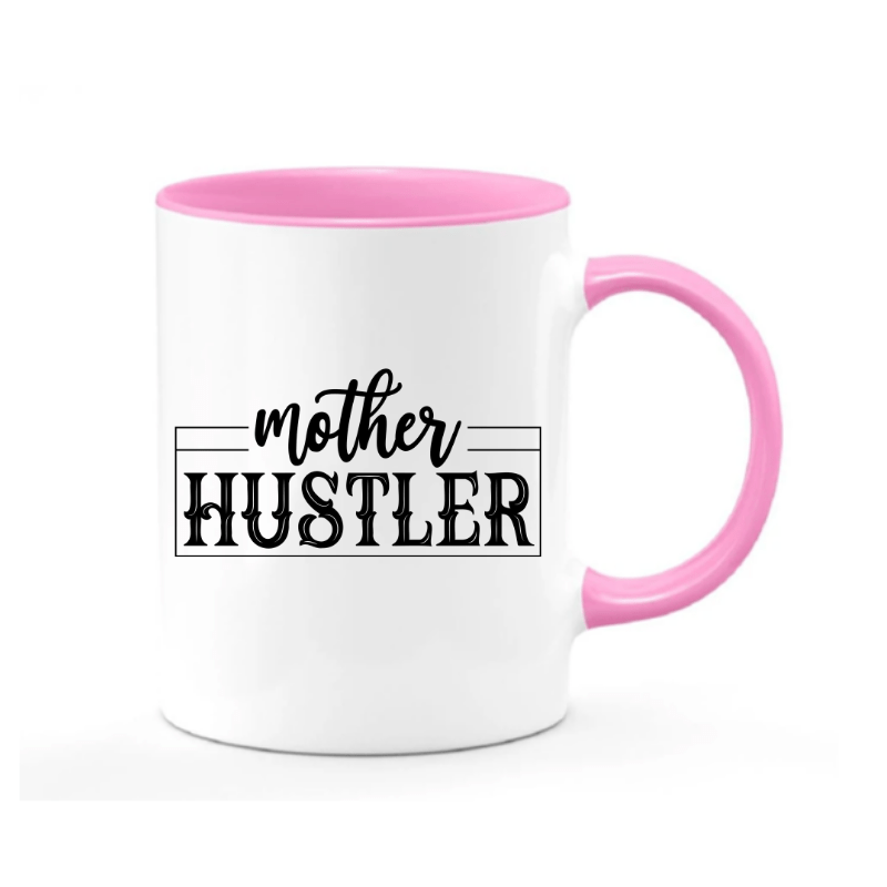 Simpli Mug White with Pink Mother Hustler Mug