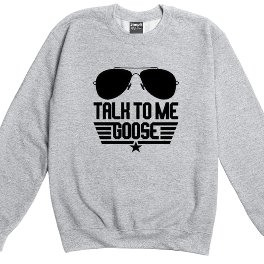 Simpli Sweatshirt S / Grey Talk to Me Goose Jumper
