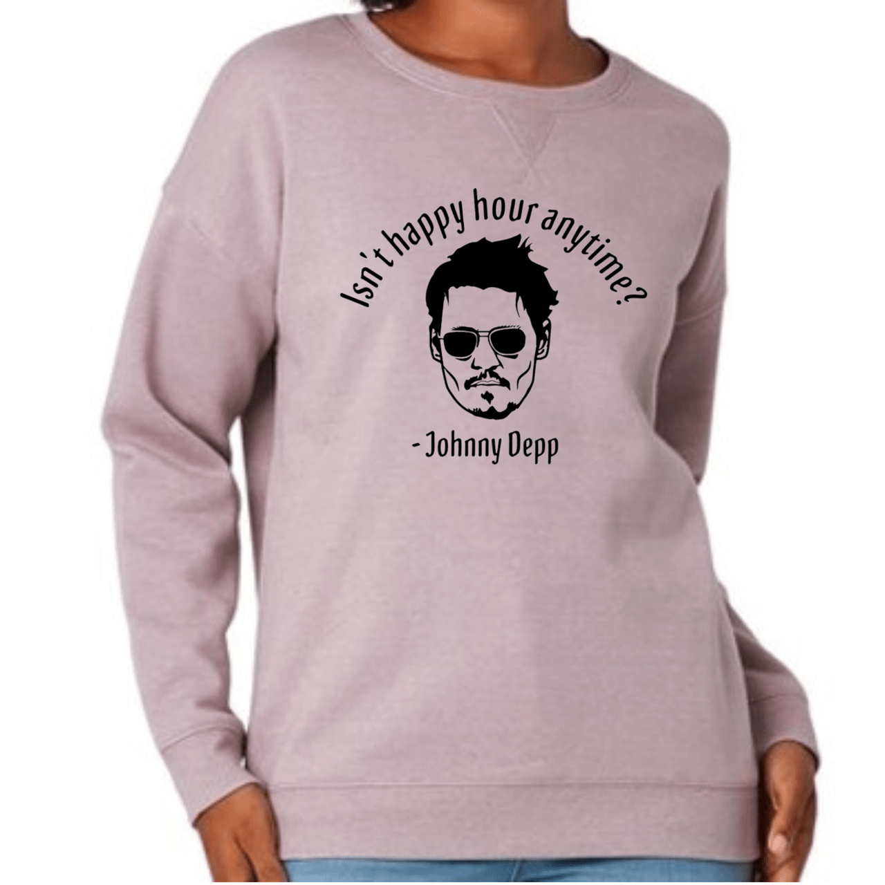 Simpli Sweatshirt S / Lilac Isn't Happy Hour Anytime Jumper