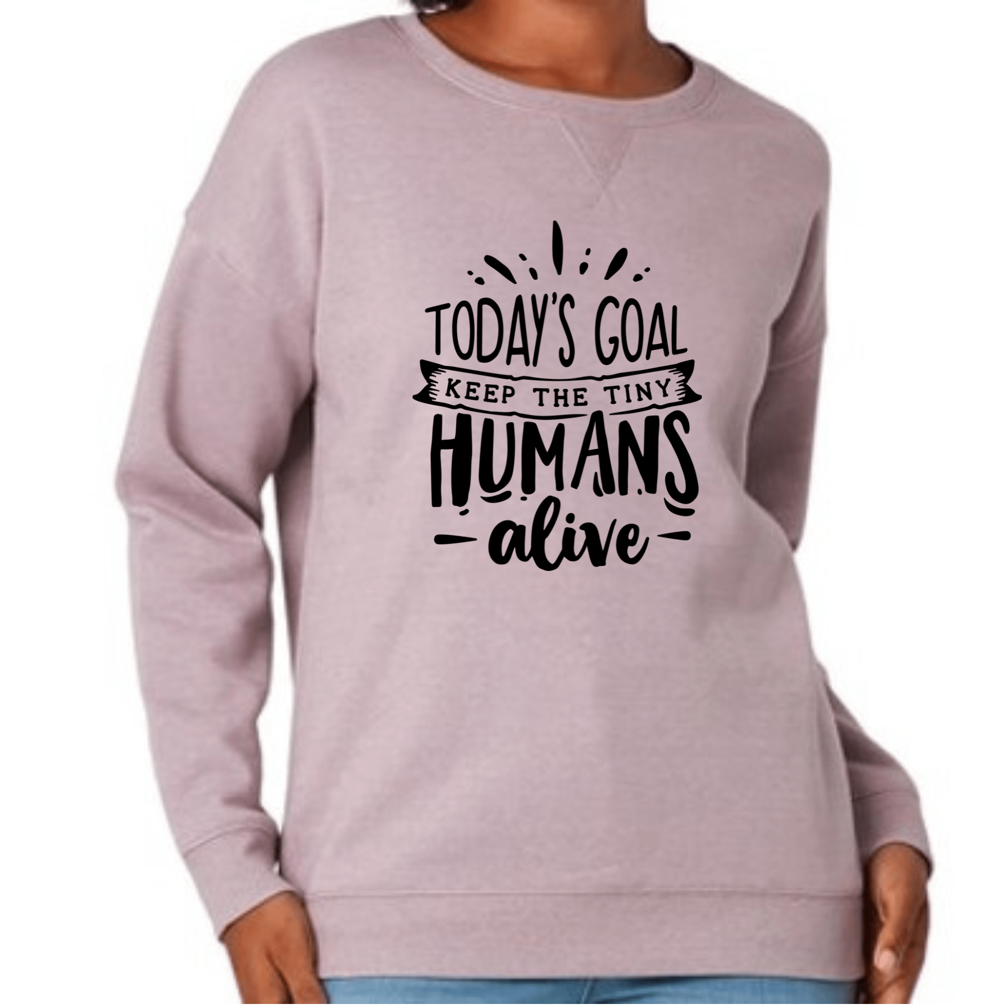 Simpli Sweatshirt S / Lilac Today's Goal Keep The Tiny Humans Alive Jumper
