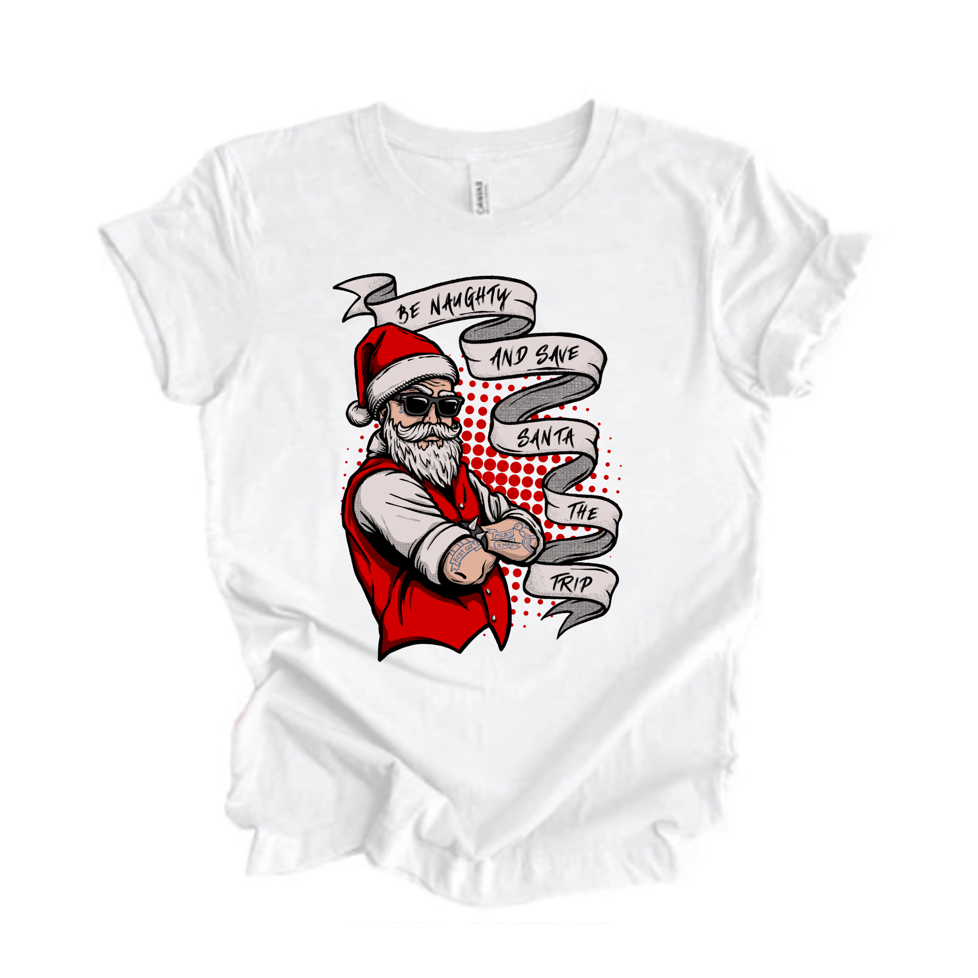Simpli tshirt Be Naughty and Save Santa the Trip Tshirt