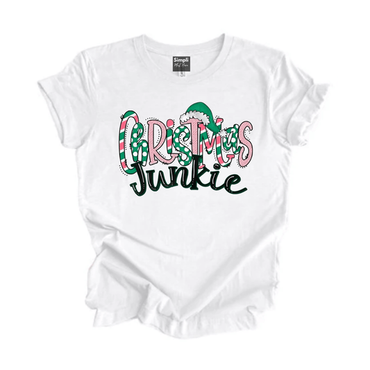 Simpli tshirt Christmas Junkie Tshirt