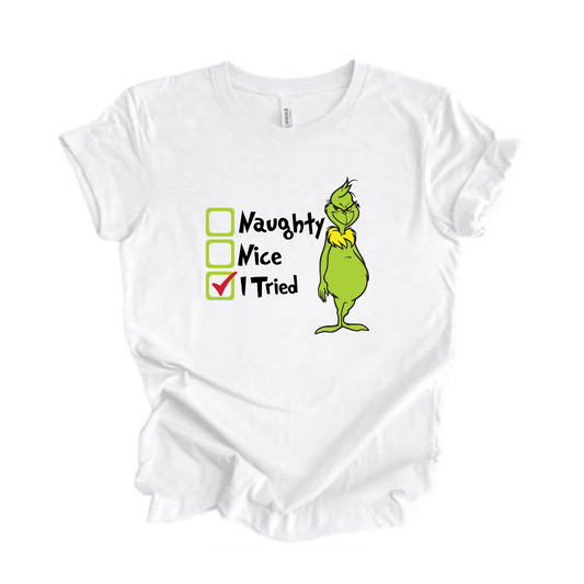 Simpli tshirt Naughty Nice I Tried Tshirt