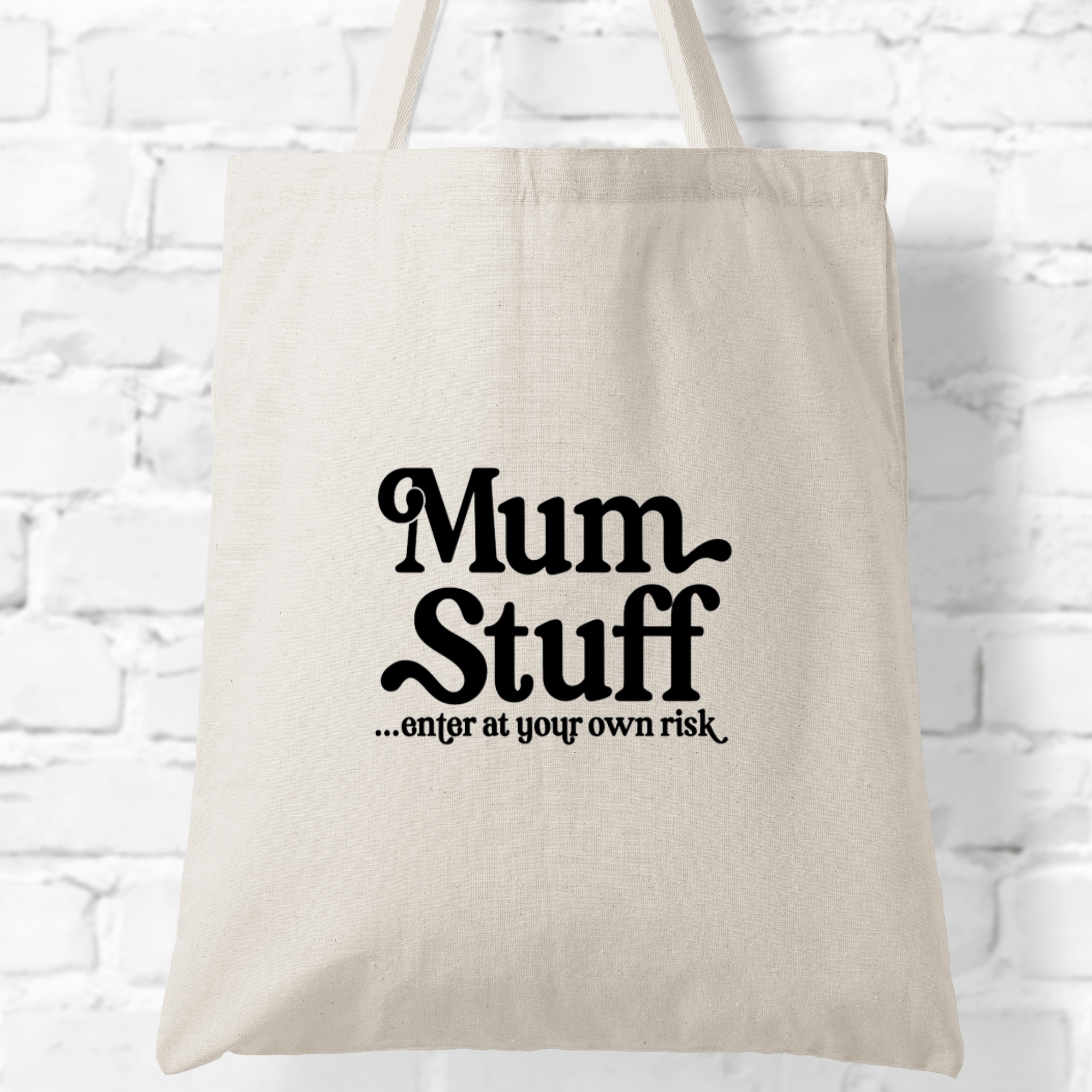 SimpliMust Paper & Plastic Shopping Bags Black Mum Stuff Tote Bag